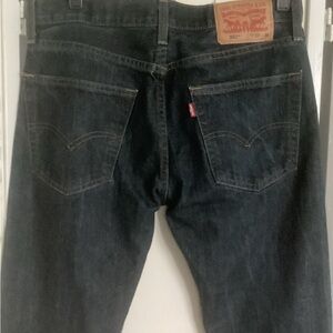 Levi’s 502 straight leg jeans high rise 30x30 EUC dark wash jeans unisex